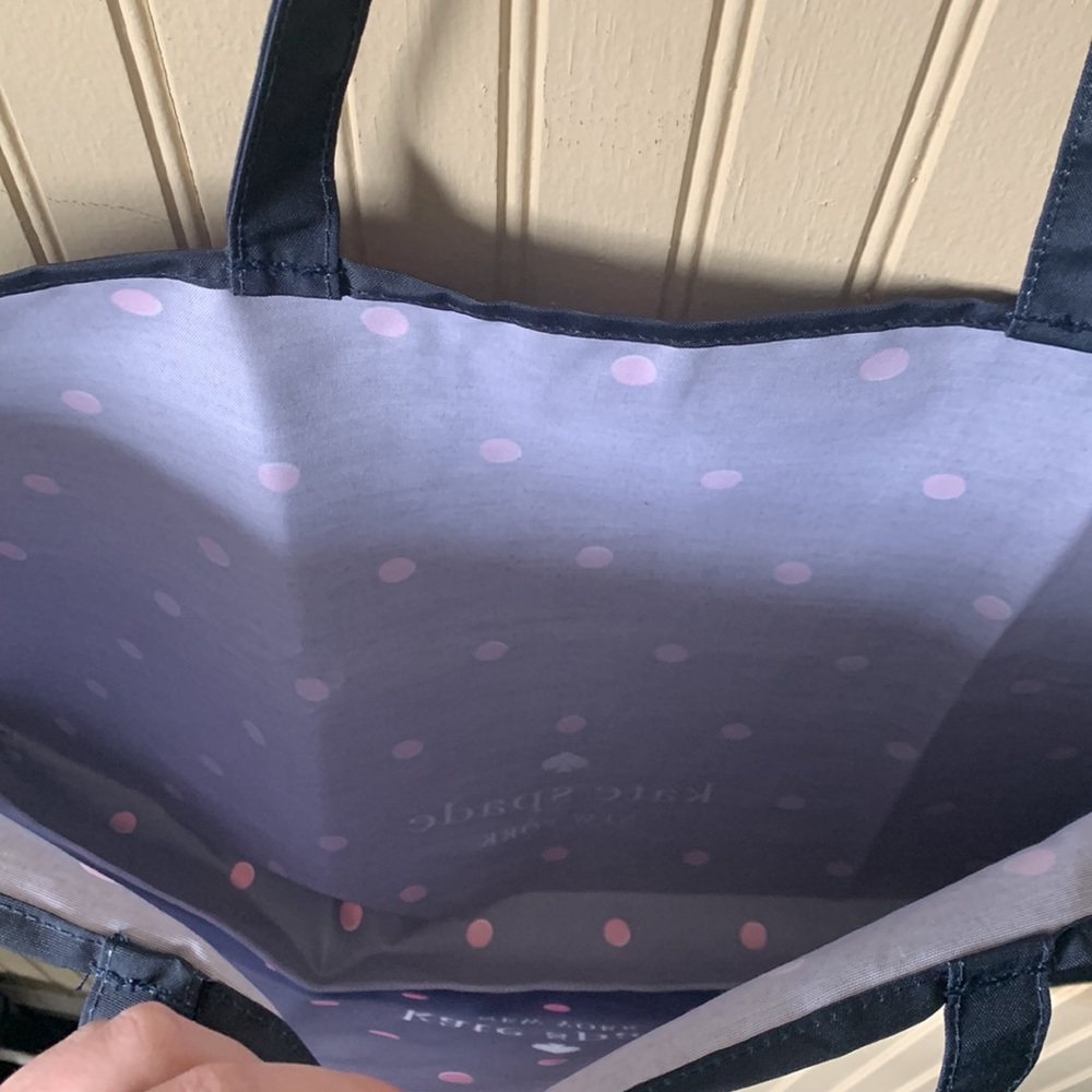 NWOT Kate Spade ♠️ Large Polka Dot Canvas Tote - SOLD OUT ONLINE - Picture 3 of 6